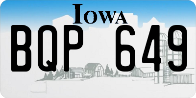 IA license plate BQP649