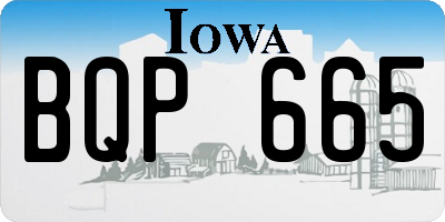 IA license plate BQP665