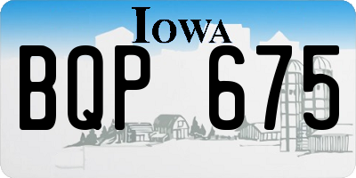 IA license plate BQP675