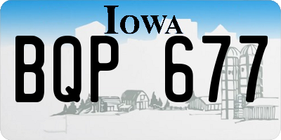 IA license plate BQP677
