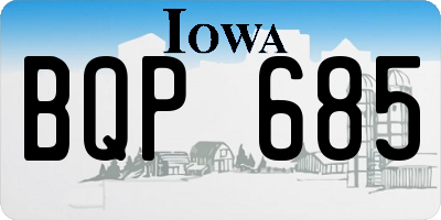 IA license plate BQP685