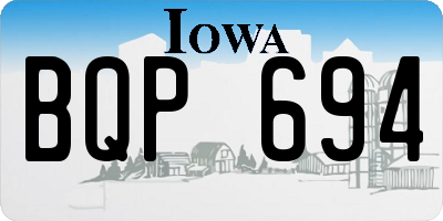 IA license plate BQP694