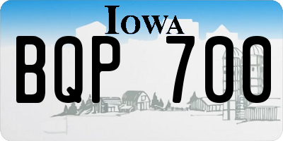 IA license plate BQP700