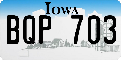 IA license plate BQP703