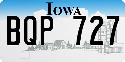 IA license plate BQP727