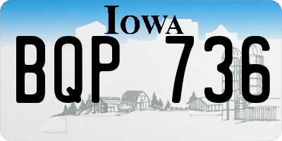 IA license plate BQP736