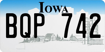 IA license plate BQP742