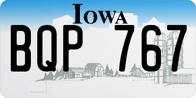 IA license plate BQP767