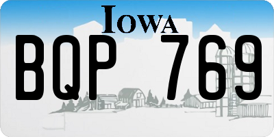 IA license plate BQP769