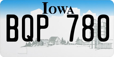 IA license plate BQP780