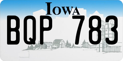IA license plate BQP783