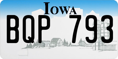 IA license plate BQP793