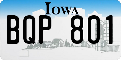 IA license plate BQP801