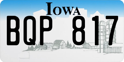 IA license plate BQP817