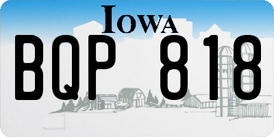 IA license plate BQP818