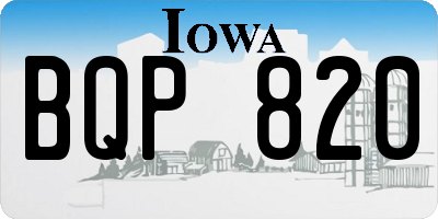 IA license plate BQP820