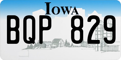 IA license plate BQP829