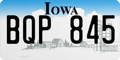 IA license plate BQP845