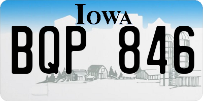IA license plate BQP846