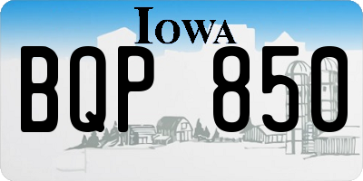 IA license plate BQP850