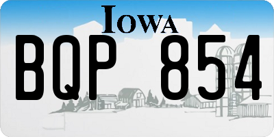 IA license plate BQP854