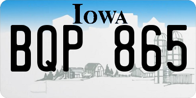 IA license plate BQP865