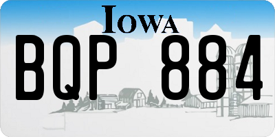 IA license plate BQP884