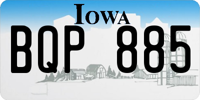 IA license plate BQP885