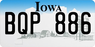 IA license plate BQP886