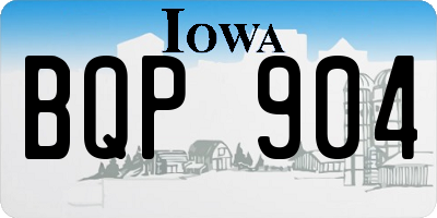 IA license plate BQP904