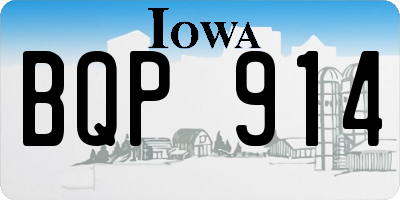 IA license plate BQP914