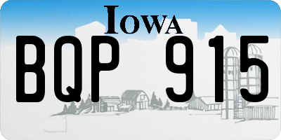 IA license plate BQP915