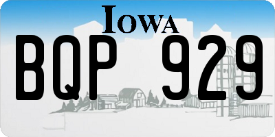 IA license plate BQP929