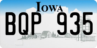 IA license plate BQP935