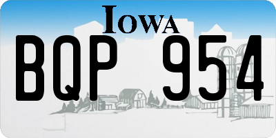 IA license plate BQP954