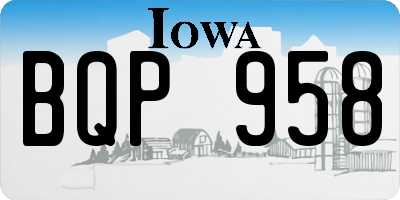 IA license plate BQP958