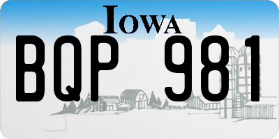 IA license plate BQP981