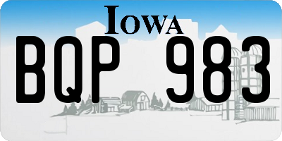 IA license plate BQP983