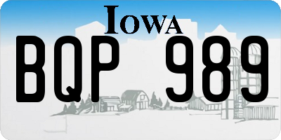 IA license plate BQP989