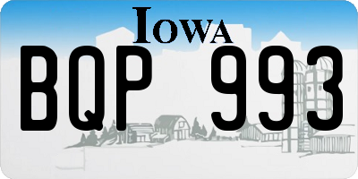 IA license plate BQP993