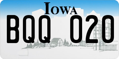 IA license plate BQQ020