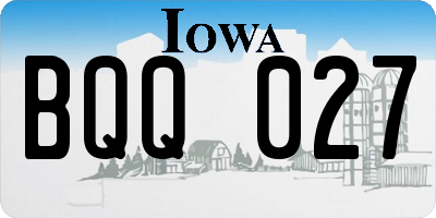 IA license plate BQQ027