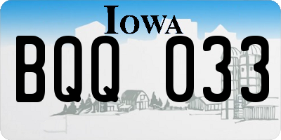 IA license plate BQQ033