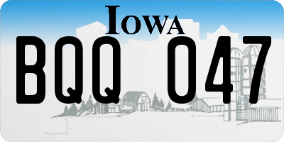 IA license plate BQQ047