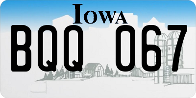 IA license plate BQQ067