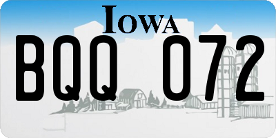 IA license plate BQQ072