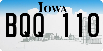 IA license plate BQQ110