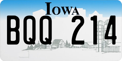 IA license plate BQQ214