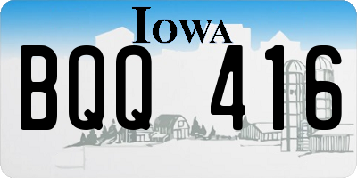 IA license plate BQQ416
