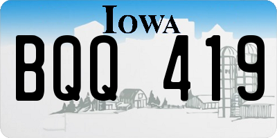 IA license plate BQQ419